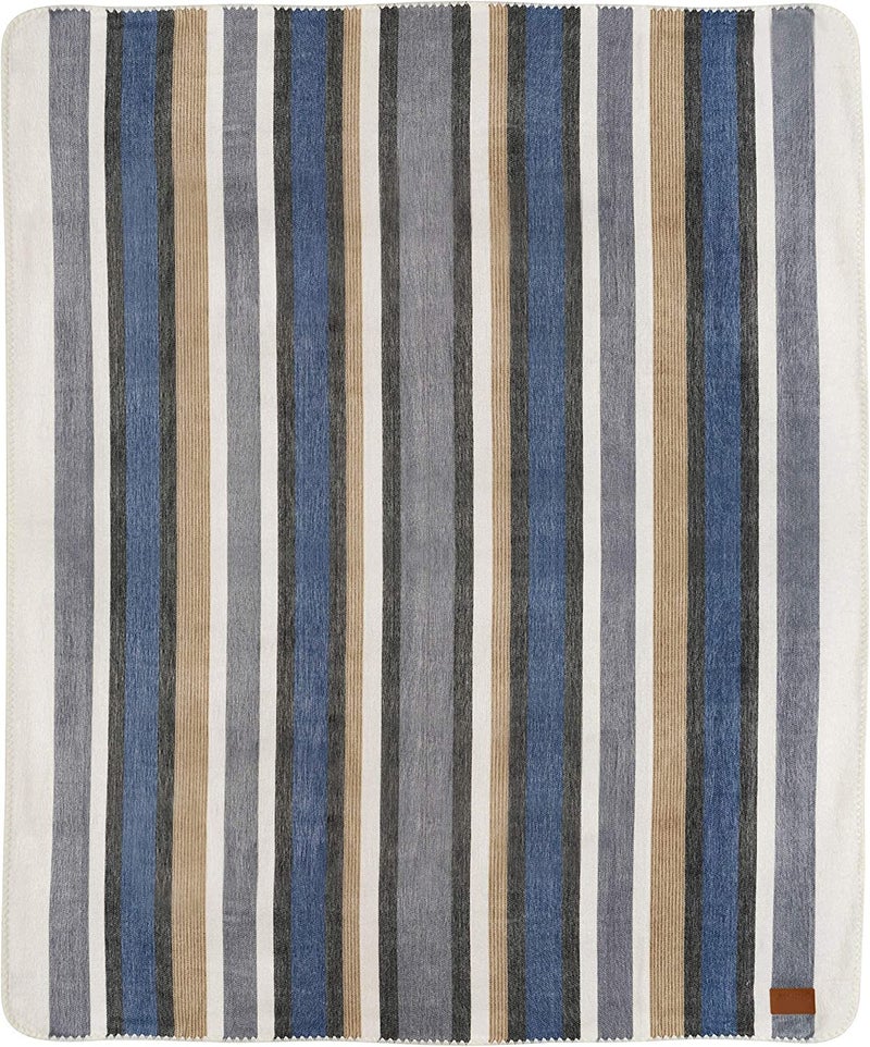QISU Alpaca Wool Blanket Throw | Large, Beautiful, Warm, Stripe | 85 x 65 inches | Ultra-Soft, Hypoallergenic and Breathable | Non-Itchy or Scratchy Fabric (Brown Blue Grey White) - Image 4